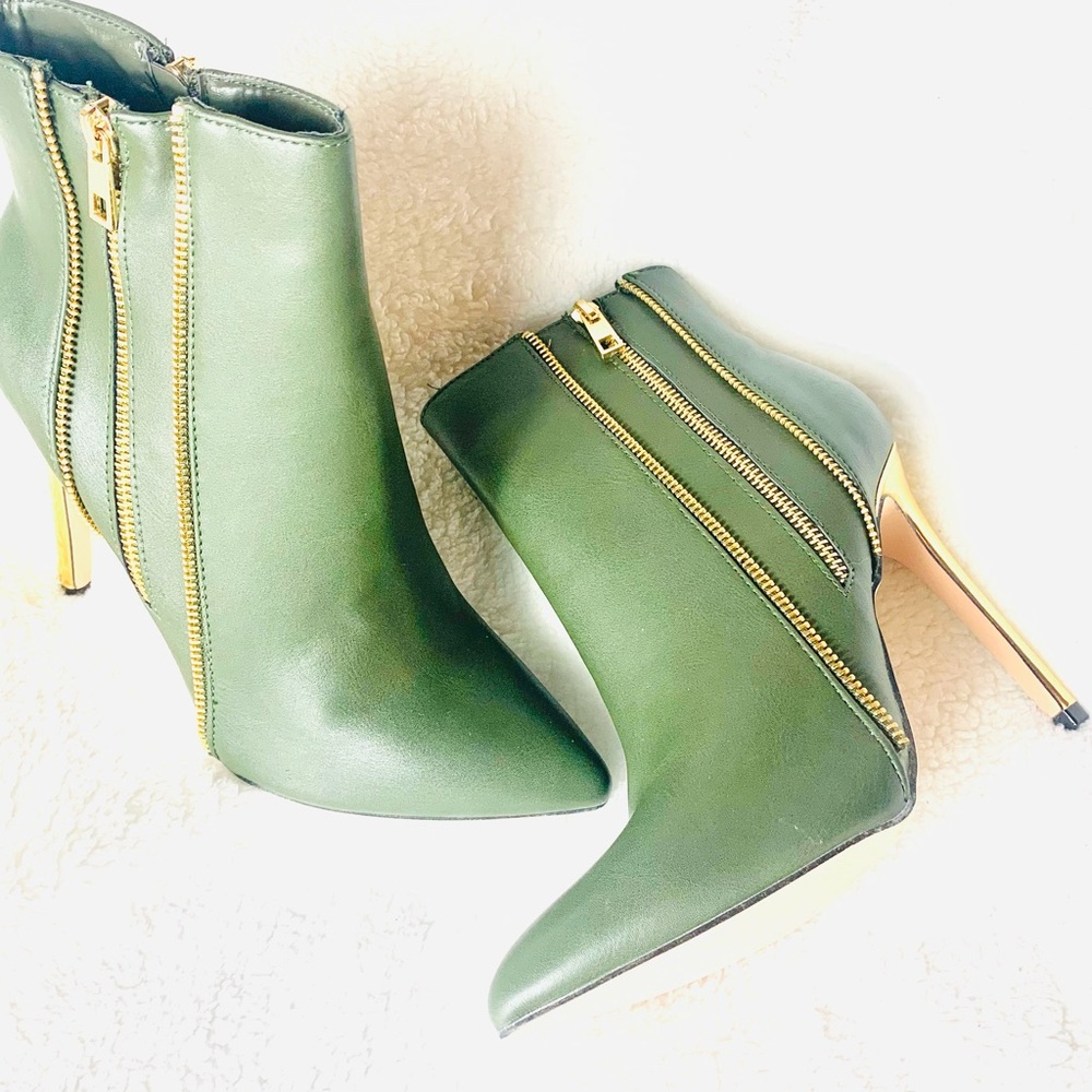 CATHERINE MALANDRINO Zippo Side Zip Heeled Booties - Picture 3 of 8